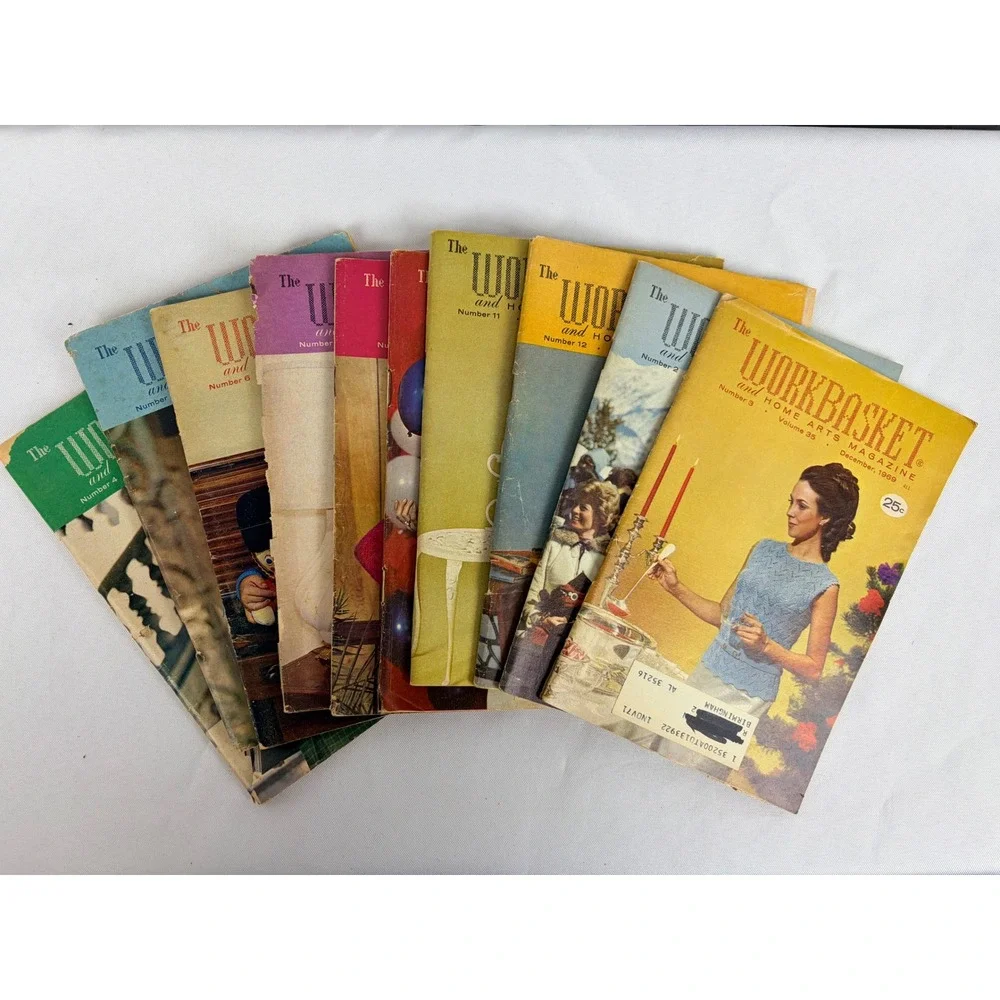 Vintage 1969‎ Workbasket Home Arts Magazine Lot of 10 Knitting Crochet Pattern